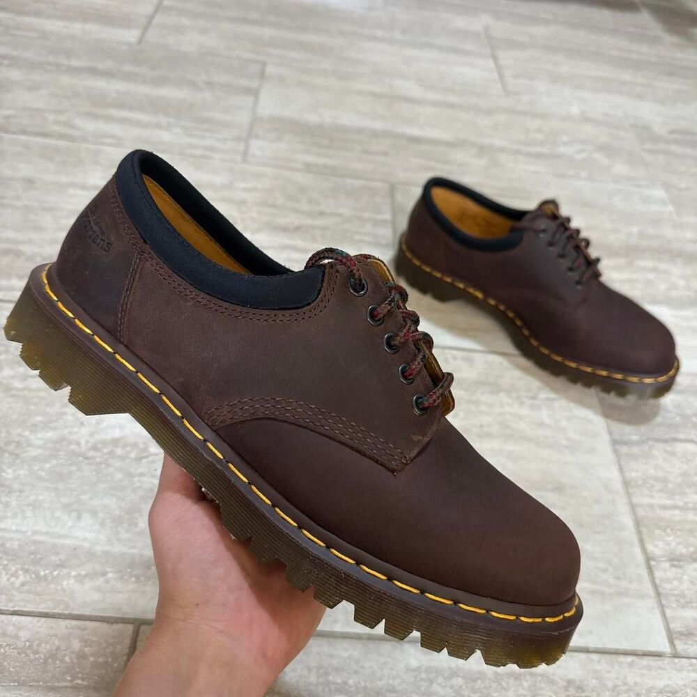 Dr. Martens 8053 Crazy Horse Leather Oxfords Brown Padded Collar Shoes Mens 13